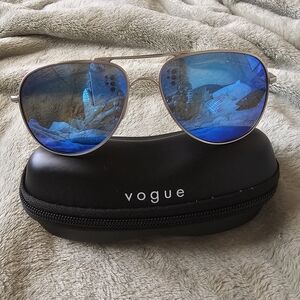 OAKLEY Silver Frame with Blue Lens Sunglasses